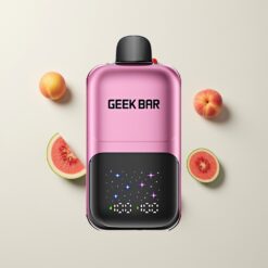 Nederlandse Groothandel GEEK BAR 2GO 50000 Puffs Perzik & Watermeloen Interactive Scherm Dual Tanks Rechargebaar