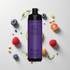 Nederlandse Groothandel RandM Fumot Shisha 10000 Puffs Blauwe Bes Zure Framboos LED Type-C 0.6ohm