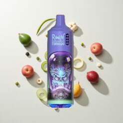 Nederlandse Groothandel RandM Tornado 9000 Aloe Druif 850mAh Oplaadbaar Mesh Coil RGB Display 18mL