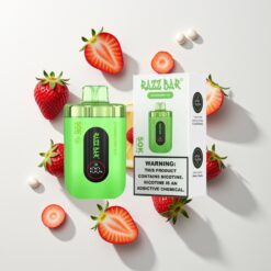 Nederlandse Groothandel Razz Bar 50K Puffs Aardbei IJs 1.0 Ohm Mesh 650mAh Type-C 2% Nic