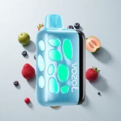 Nederlandse Groothandel VOZOL RAVE 40000 Blauwe Framboos IJs 270° Gloed Beat-Sync 80% 20min 1000mAh